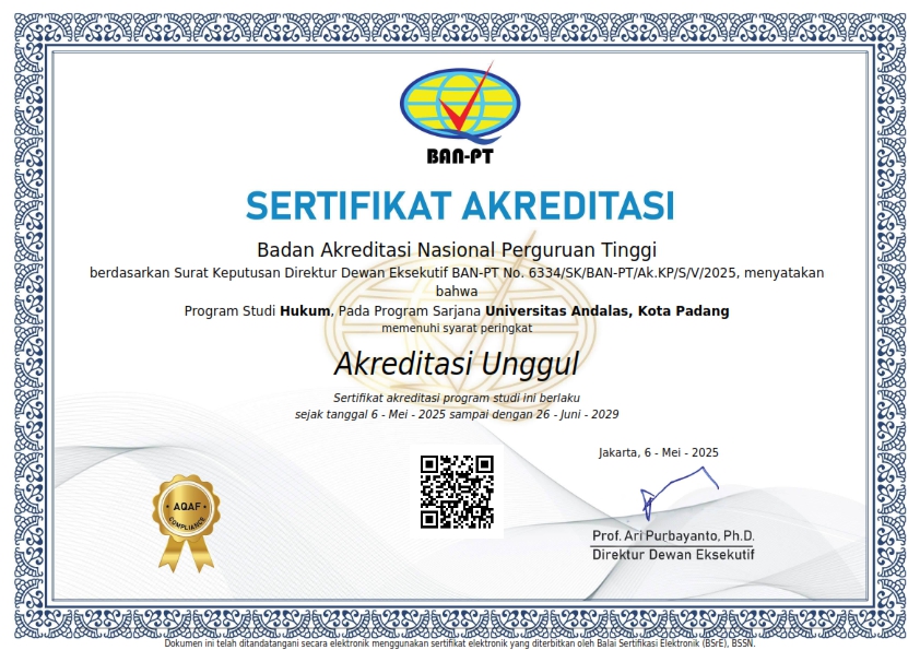 SSertifikat Prodi S1 Hukum 001