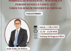 PEMBEKALAN WISUDAWAN PERIODE WISUDA II TAHUN 2025 FAKULTAS HUKUM UNIVERSITAS ANDALAS
