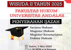 WISUDA II TAHUN 2025 FAKULTAS HUKUM UNIVERSITAS ANDALAS