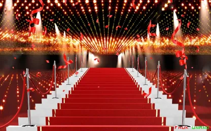 A red carpet is traditionally used to mark the route taken...