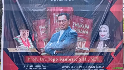 Banner acara Kuliah Umum & Workshop Bersama Fakultas Hukum...