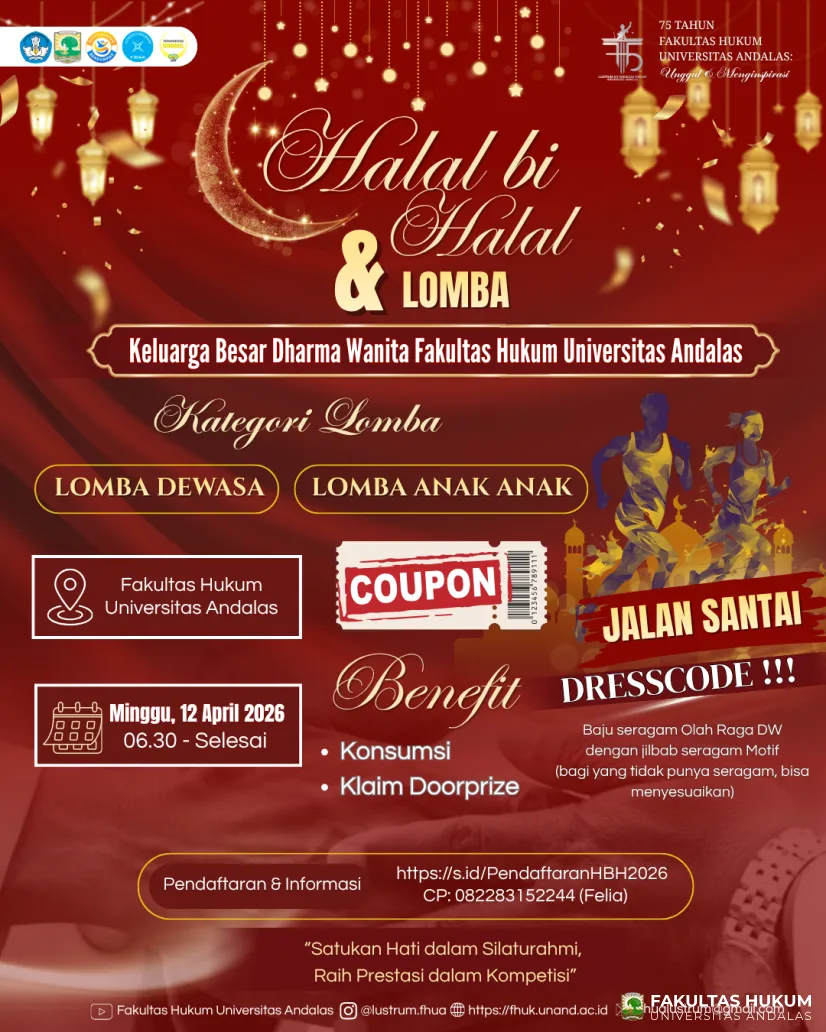 Fakultas Hukum Universitas Andalas Gelar Halal bi Halal dan Lomba, Perkuat Silaturahmi Civitas Akademika