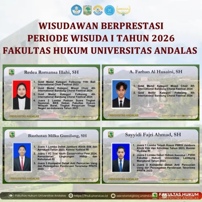 Wisudawan Berprestasi Periode Wisuda I Tahun 2026
