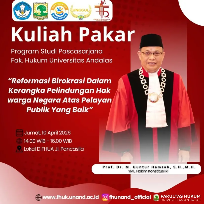 Kuliah Pakar Pascasarjana Y.M.L. Hakim Konstitusi RI