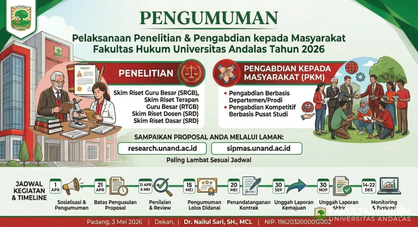 Pengumuman resmi jadwal kegiatan penelitian dan pengabdian...