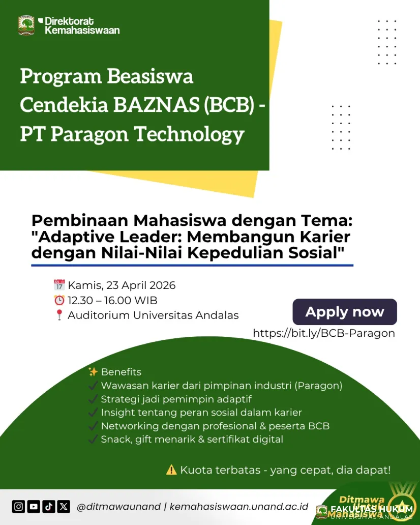 Program Beasiswa Cendekia BAZNAS (BCB) - PT Paragon Technology