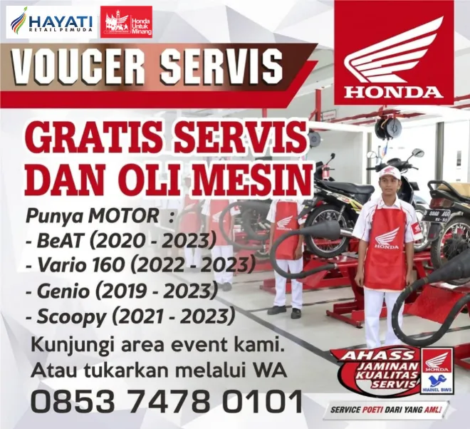 Servis gratis motor honda