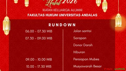 Rundown Acara Musyawarah Besar & Halal Bihalal IKA FHUA 2026