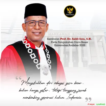 Prof. Dr. Saldi Isra, S.H. menyampaikan sambutan atas...
