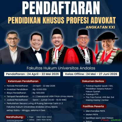 Pengumuman resmi pendaftaran Pendidikan Khusus Profesi...
