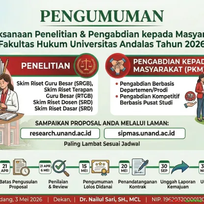 Pengumuman resmi jadwal kegiatan penelitian dan pengabdian...