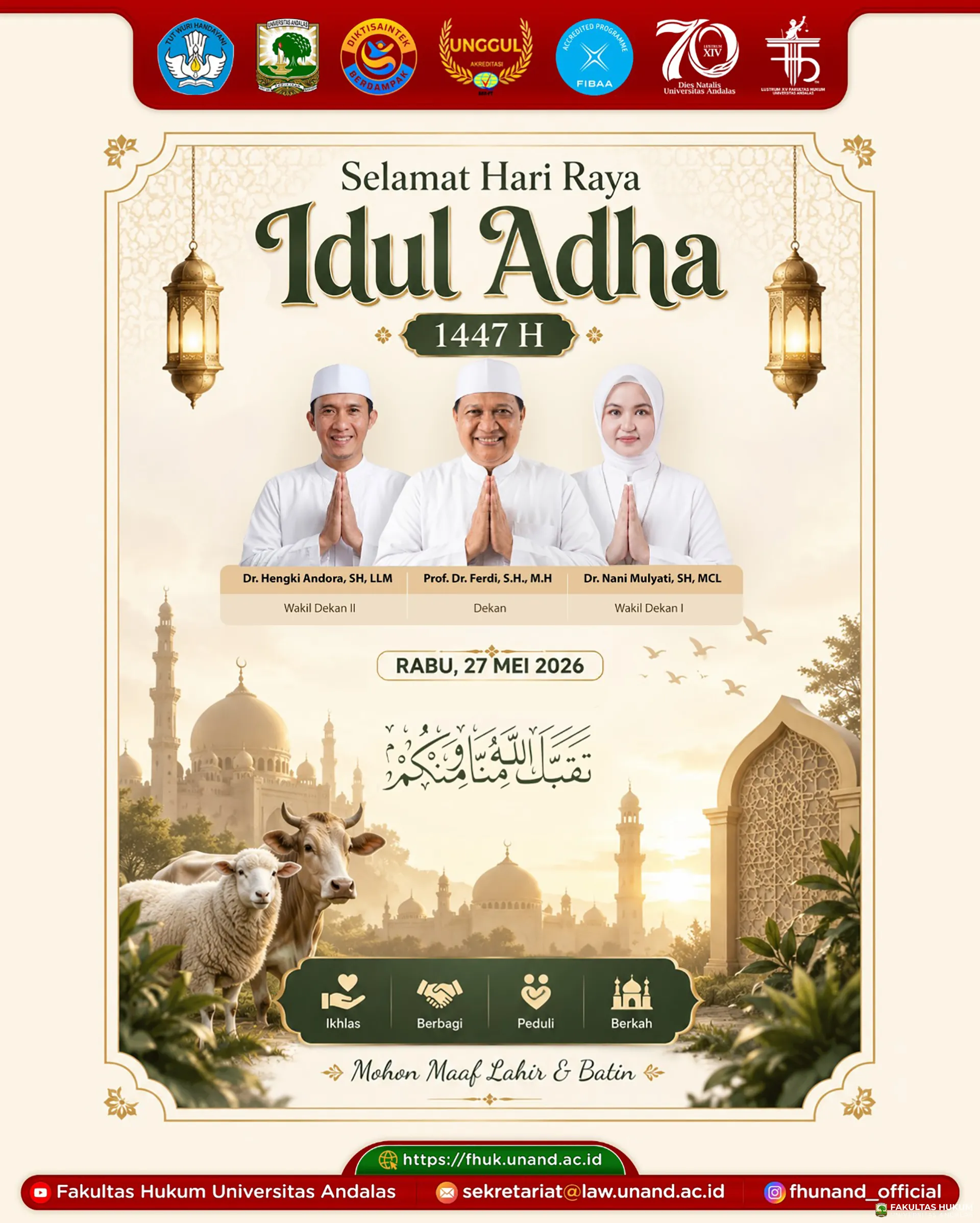 Selamat Hari Raya Idul Adha 1447 H / 2026 M
