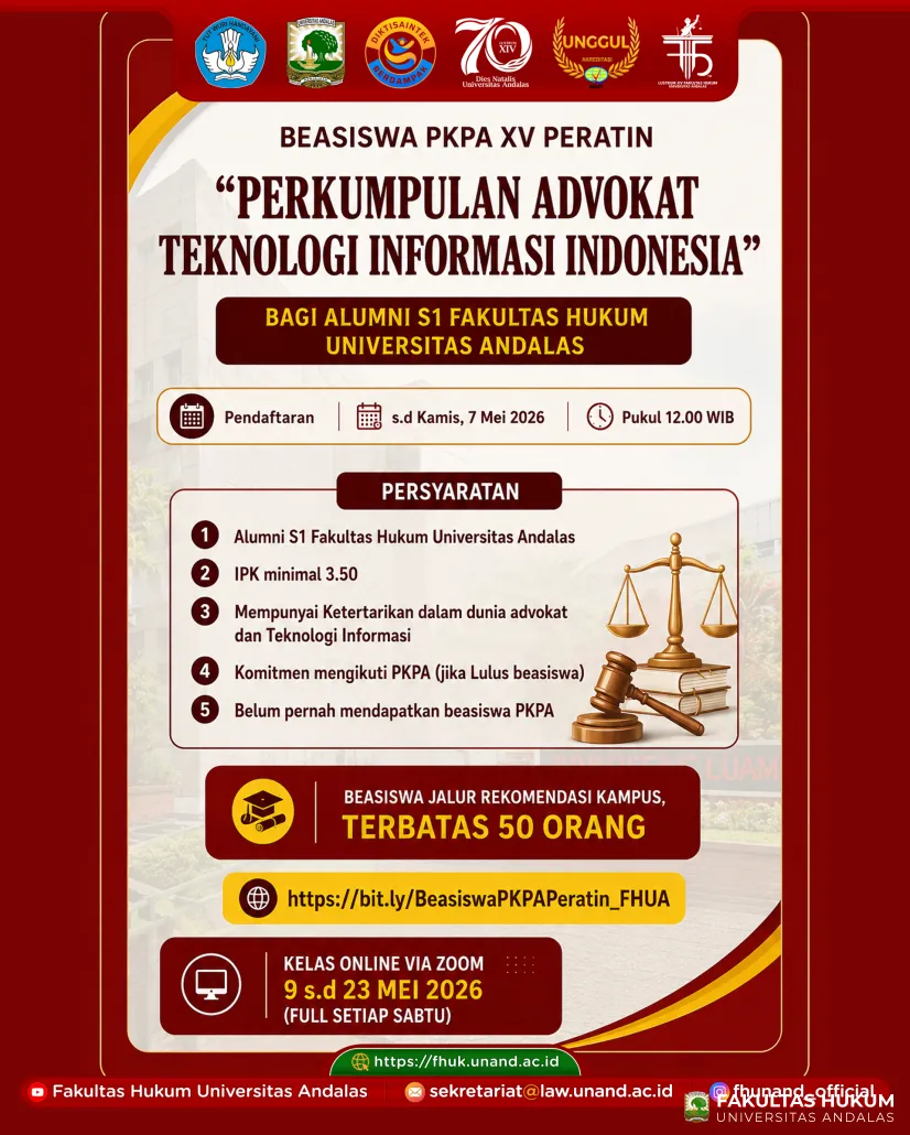 Beasiswa PKPA XV PERATIN Jalur Rekomendasi Kampus bagi Alumni Fakultas Hukum Universitas...