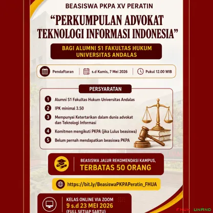Pengumuman Beasiswa PKPA XV PERATIN Jalur Rekomendasi...