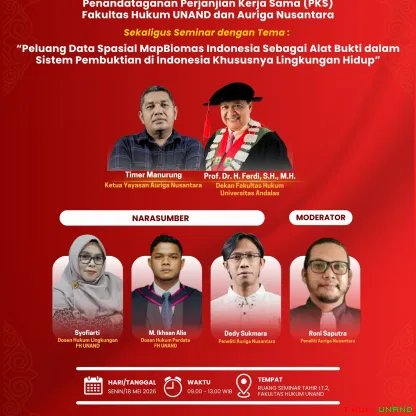 Fakultas Hukum Universitas Andalas bersama Auriga Nusantara...