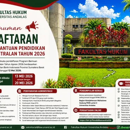 Pengumuman pendaftaran Program Bantuan Pendidikan...