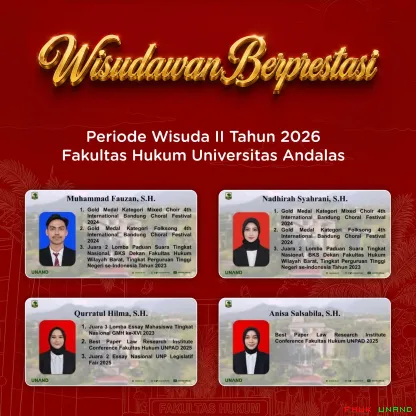 Fakultas Hukum Universitas Andalas mengumumkan wisudawan...