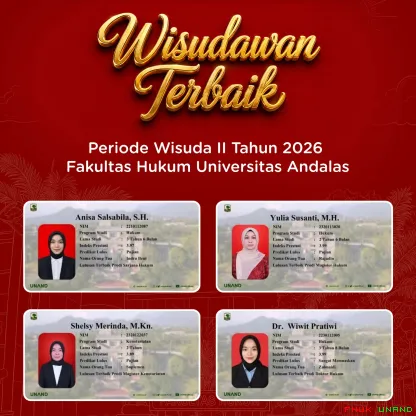 Fakultas Hukum Universitas Andalas mengumumkan wisudawan...