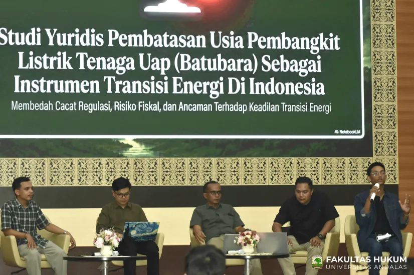 Diseminasi Riset di FH Universitas Andalas Ungkap Keterkaitan Bencana, PLTU Batu Bara, dan Transisi Energi