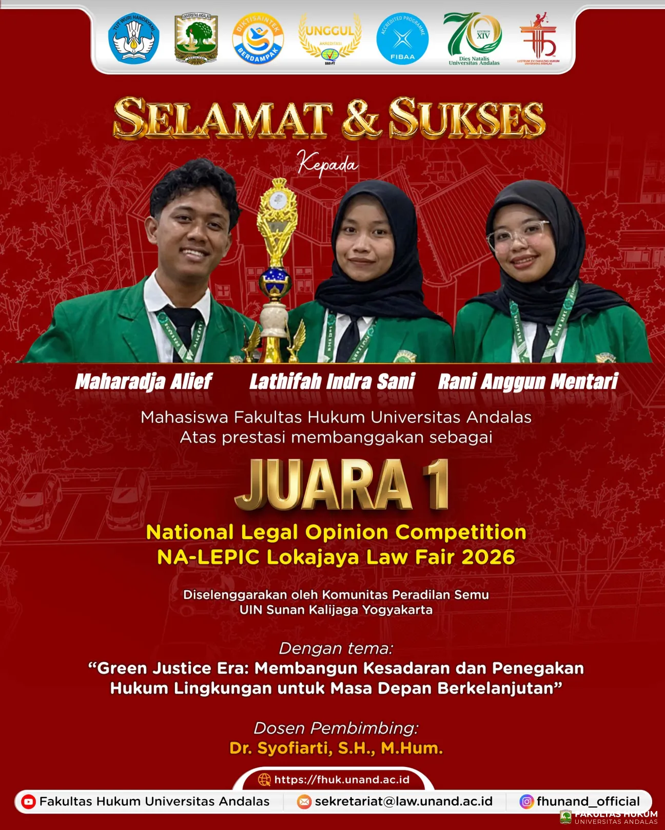 JUARA 1 National Legal Opinion Competition NA-LEPIC Lokajaya Law Fair 2026