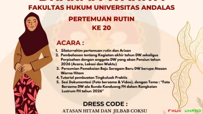 Dharma Wanita Fakultas Hukum Universitas Andalas mengadakan...