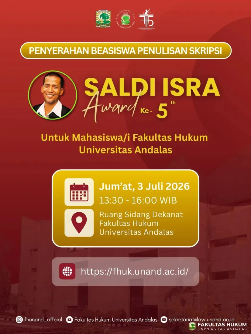 Penyerahan Beasiswa Penulisan Skripsi Saldi Isra Award ke-5