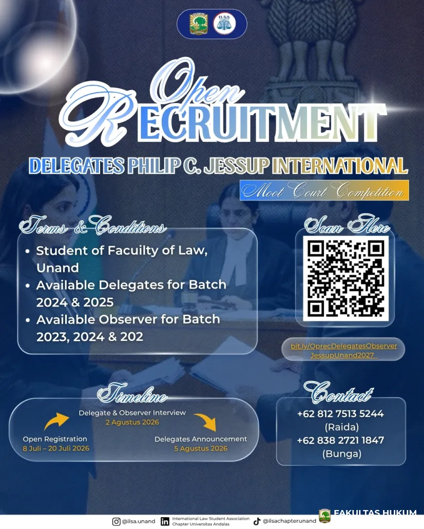 Open Recruitment Delegates Philip C. Jessup International Moot Court Competition 2027...