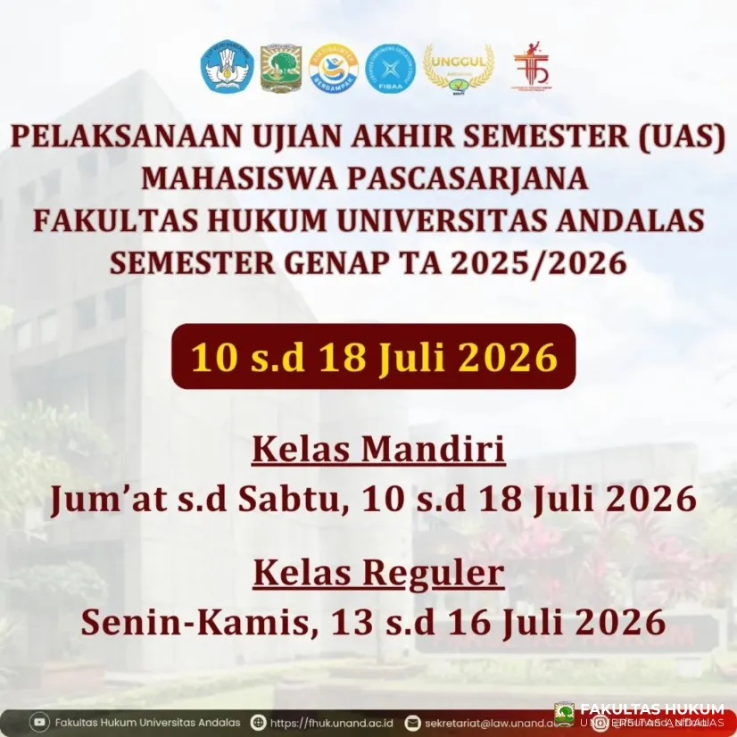 Pelaksanaan Ujian Akhir Semester (UAS) Mahasiswa Pascasarjana Semester Genap TA 2025/2026...