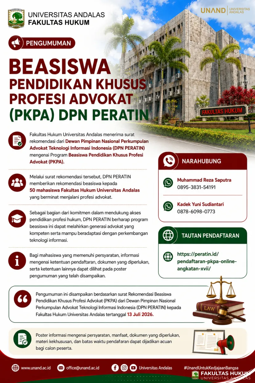 Rekomendasi Beasiswa Pendidikan Khusus Profesi Advokat (PKPA) dari DPN PERATIN bagi...