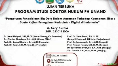 Ujian Terbuka Promosi Doktor A. Cery Kurnia Program Studi...