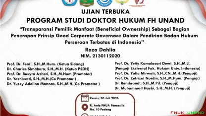 Fakultas Hukum Universitas Andalas menyelenggarakan Ujian...