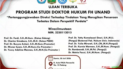 Ujian Terbuka Program Studi Doktor Hukum Fakultas Hukum...