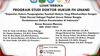Ujian Terbuka Promosi Doktor Ressa Rozana Mannas Program...