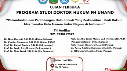 Ujian Terbuka Promosi Doktor Tri Andika Program Studi...