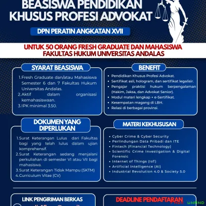 Beasiswa Pendidikan Khusus Profesi Advokat (PKPA) DPN...