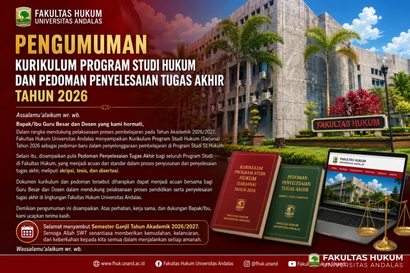 Kurikulum Program Studi Hukum dan Pedoman Penyelesaian Tugas Akhir Tahun 2026