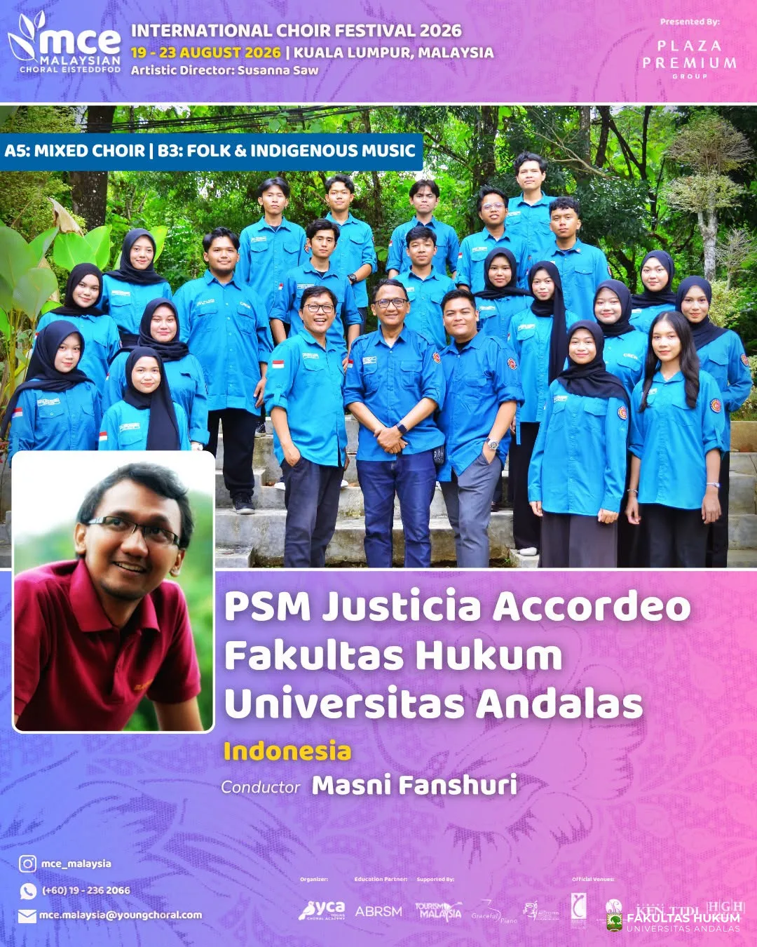 Foto 1 PSM Justicia Accordeo FH UNAND Raih Gold dan Silver di Malaysian Choral Eisteddfod...