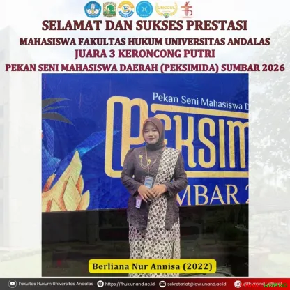 Fakultas Hukum Universitas Andalas mengucapkan selamat dan...