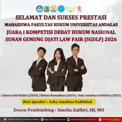 Fakultas Hukum Universitas Andalas mengucapkan selamat dan...