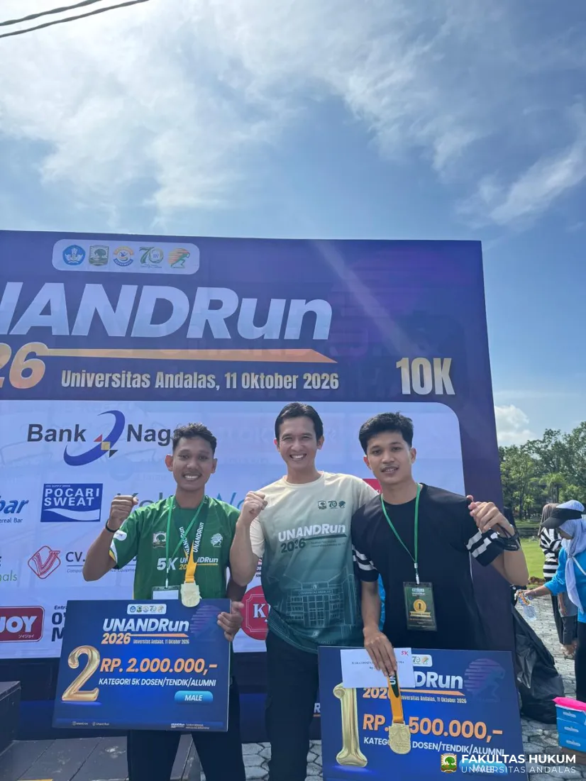 Dua Mahasiswa Fakultas Hukum Unand Raih Juara pada UNAND Run 2026
