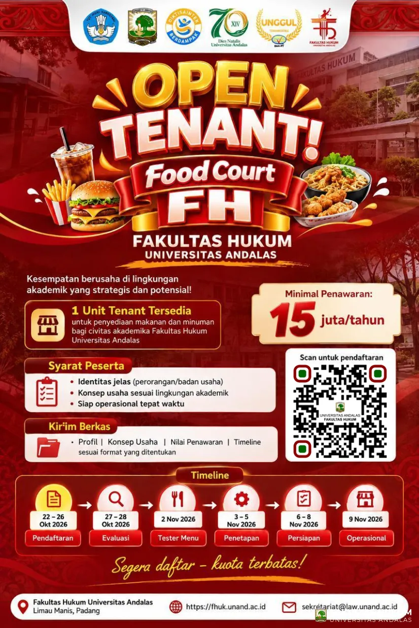 Fakultas Hukum Universitas Andalas membuka kesempatan bagi...